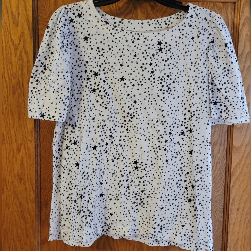 LOFT star print puff sleeve tshirt